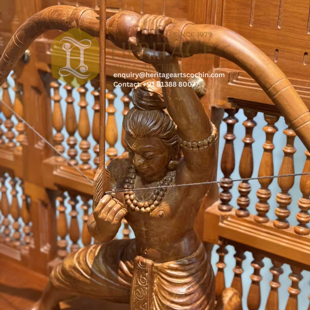handcrafted wooden statue in Cochin