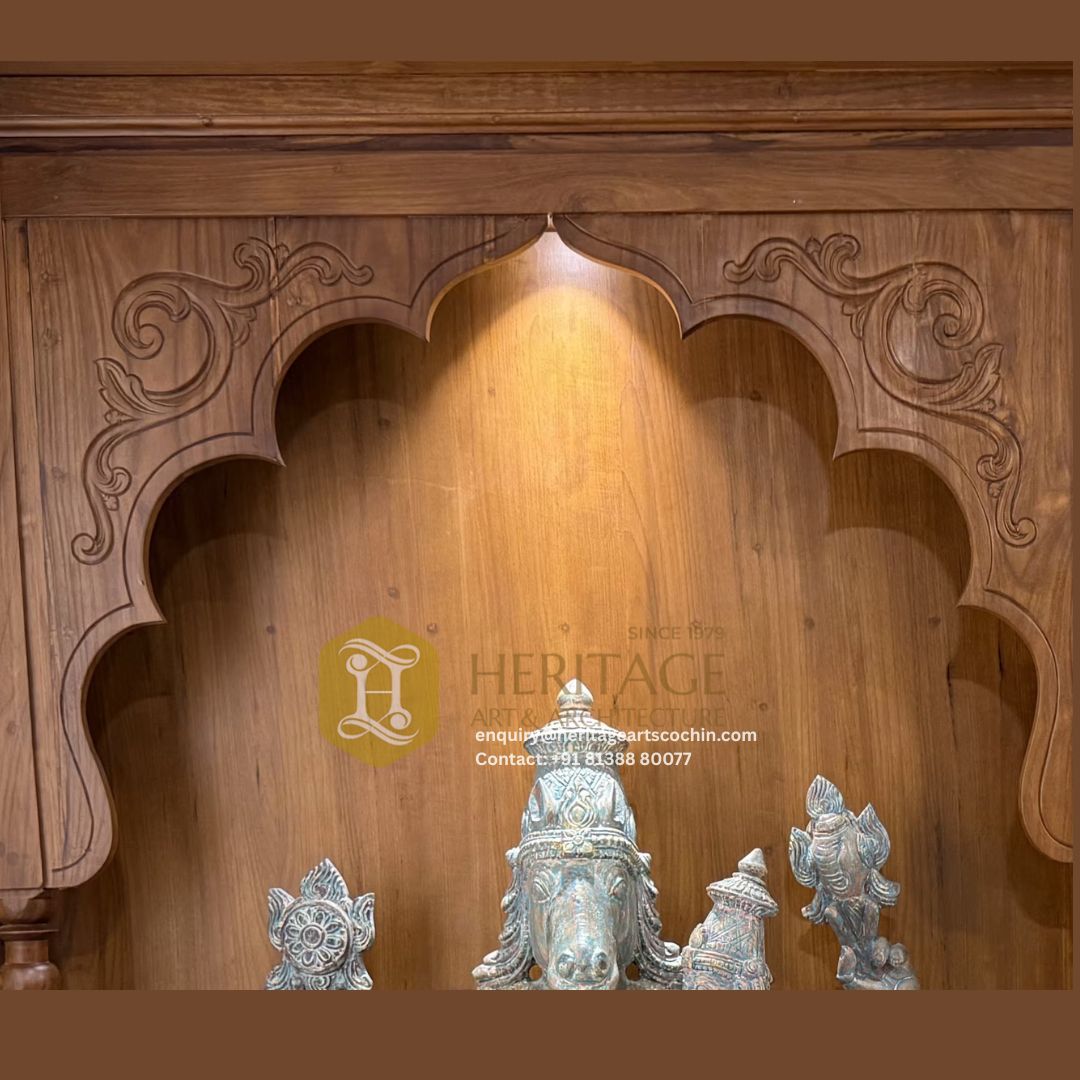 handcrafted wooden pooja mandap in India