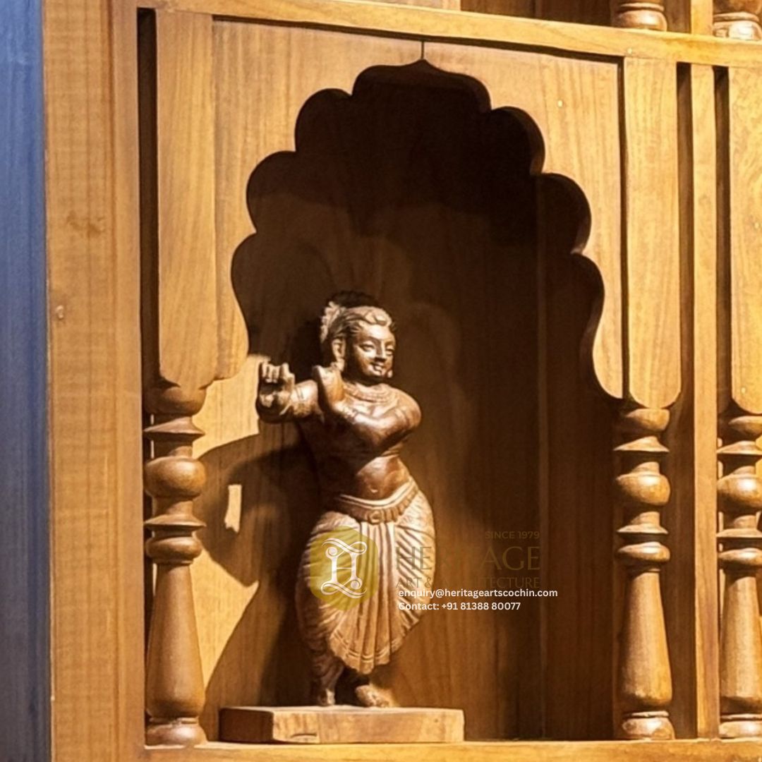 carved wooden decor shelves in Cochin