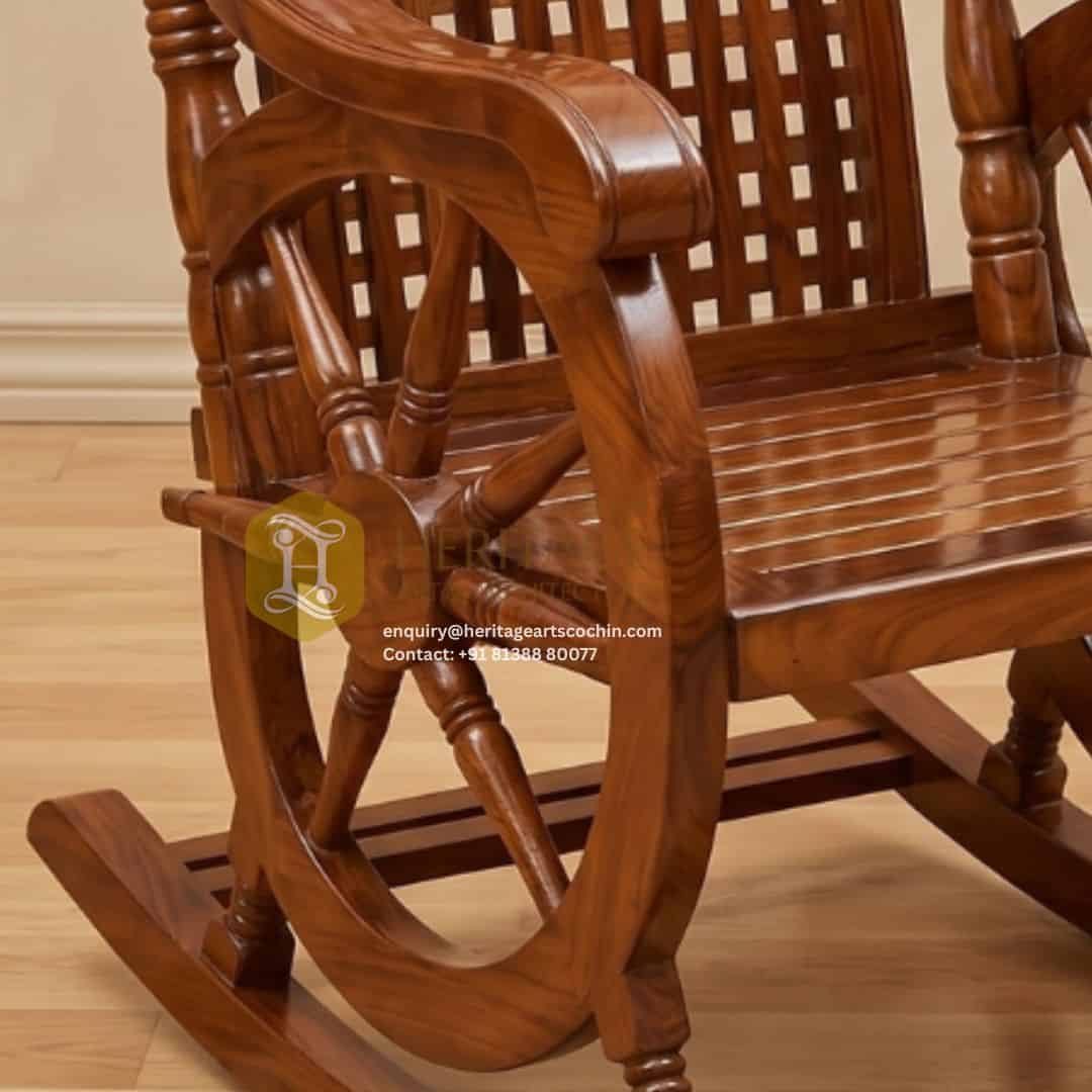 luxury living room teak rocking chair in cochi