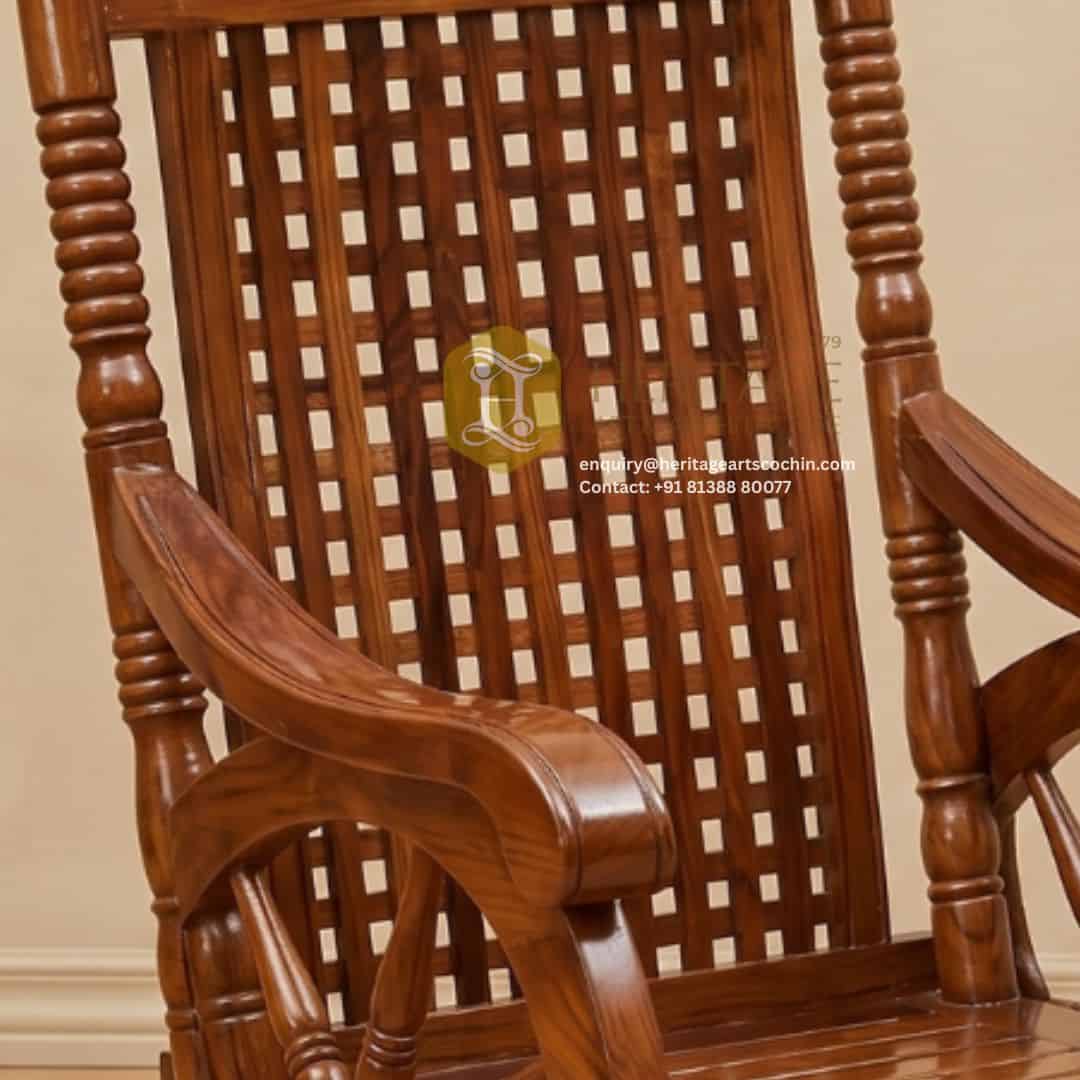 traditional teak rocking chair in kochi