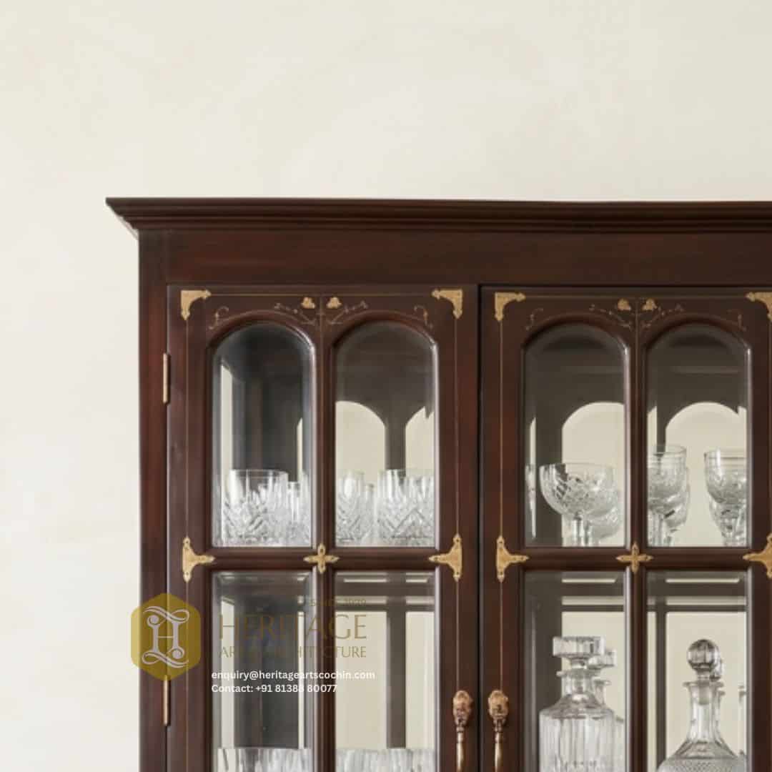 Varnika Glass and Teak Crockery Cabinet - Image 5