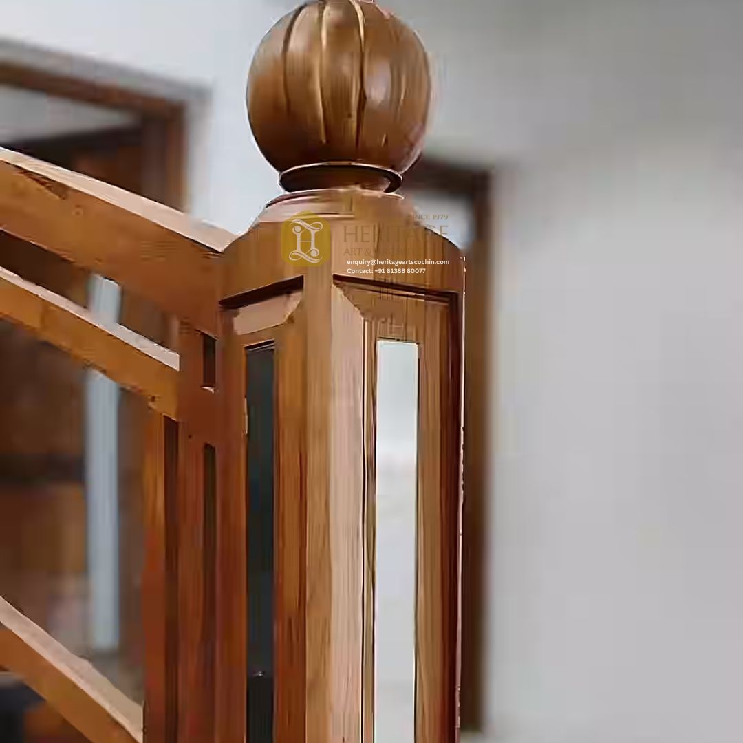 premium wooden spiral staircase in India