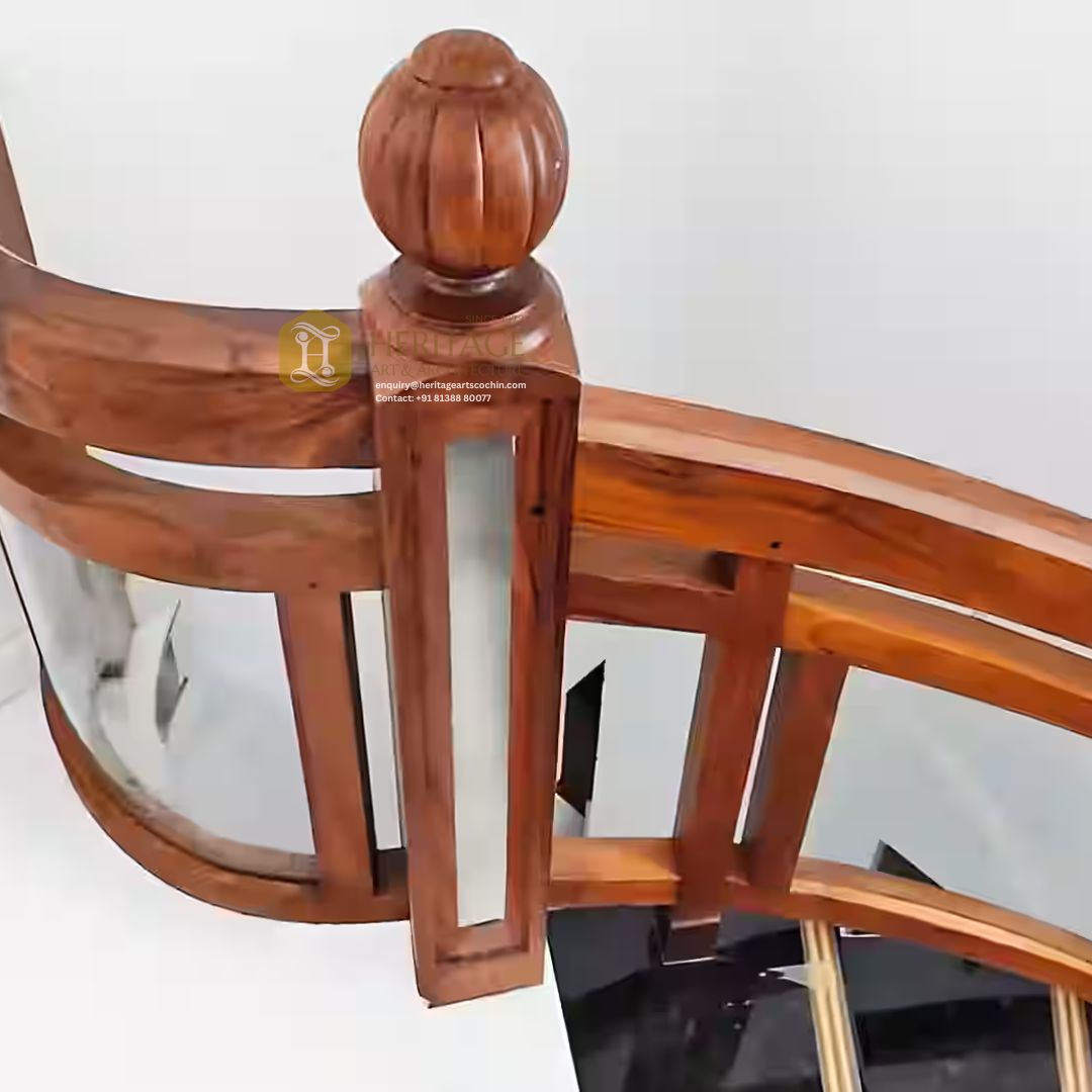 handcarved spiral staircase in Kochi