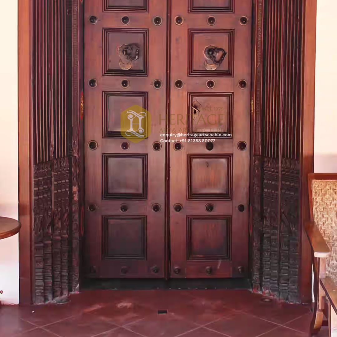 custom wooden door in Kerala