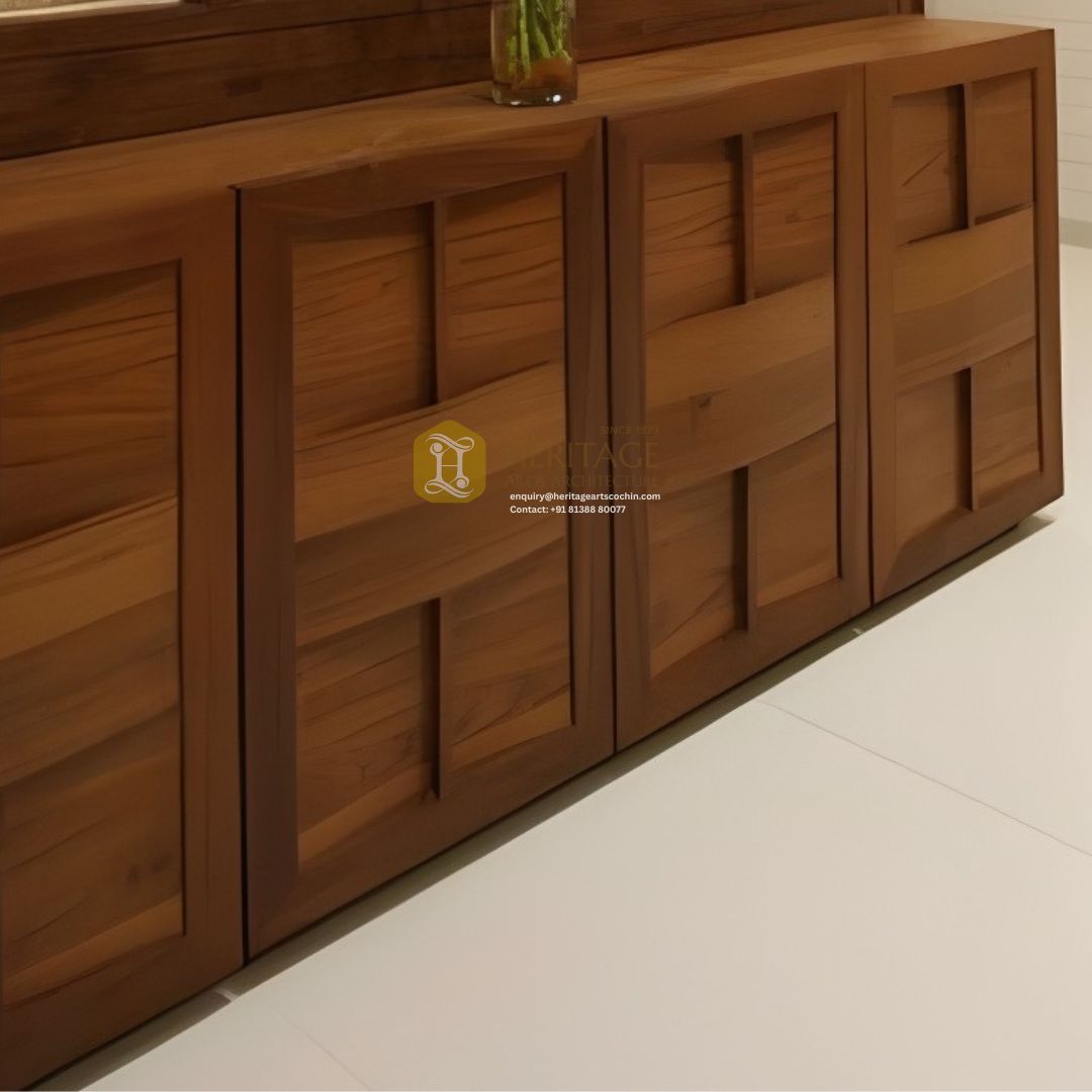solid wood console with modern design in kerala