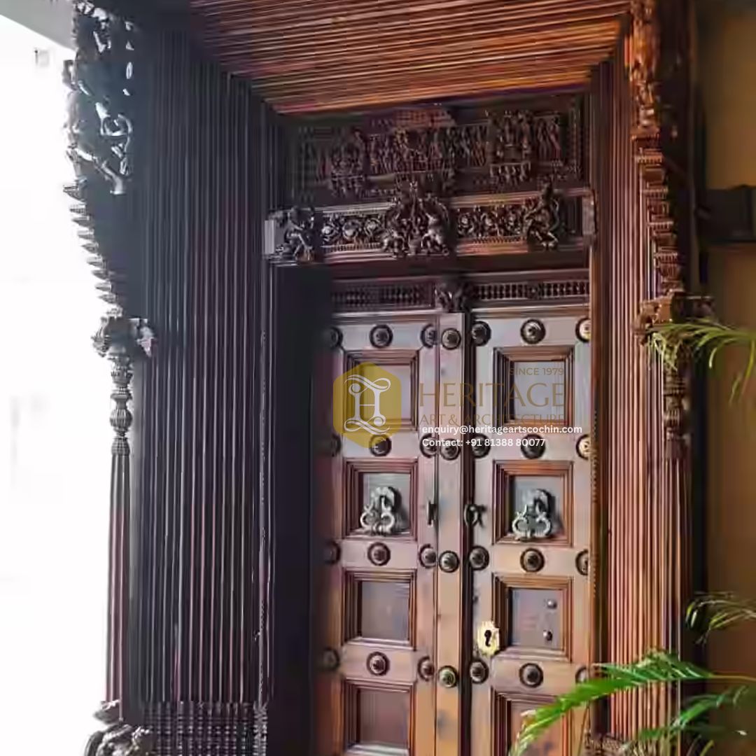 traditional wooden door in Cochin