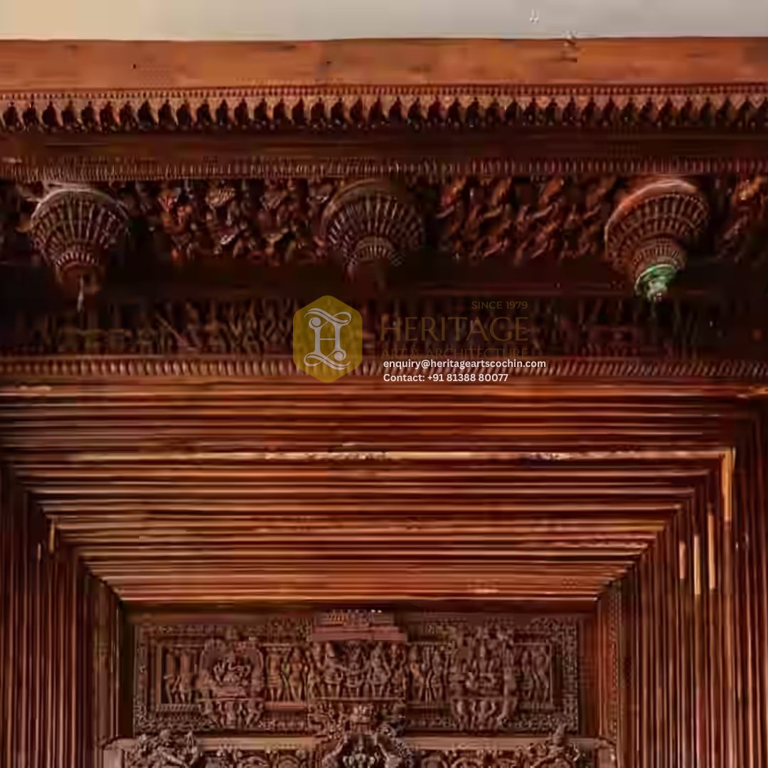 custom wooden door in Kerala