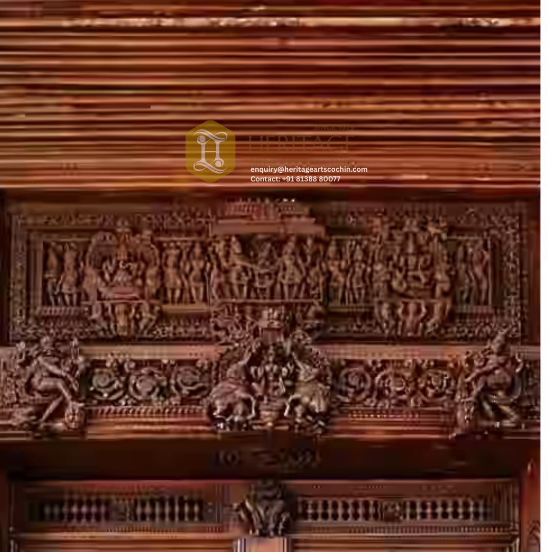 handcarved wooden door in India