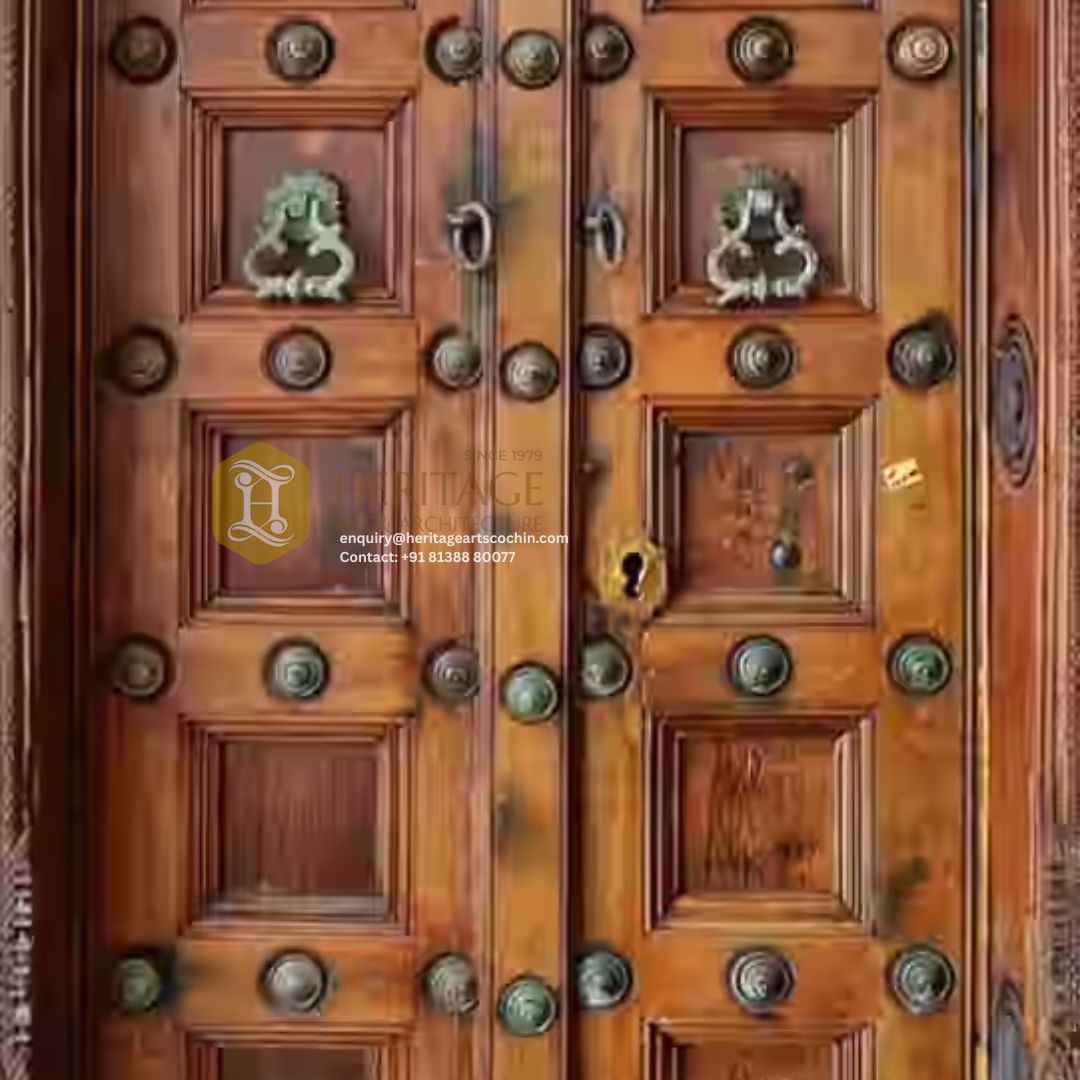 customized wooden entrance door in Cochin